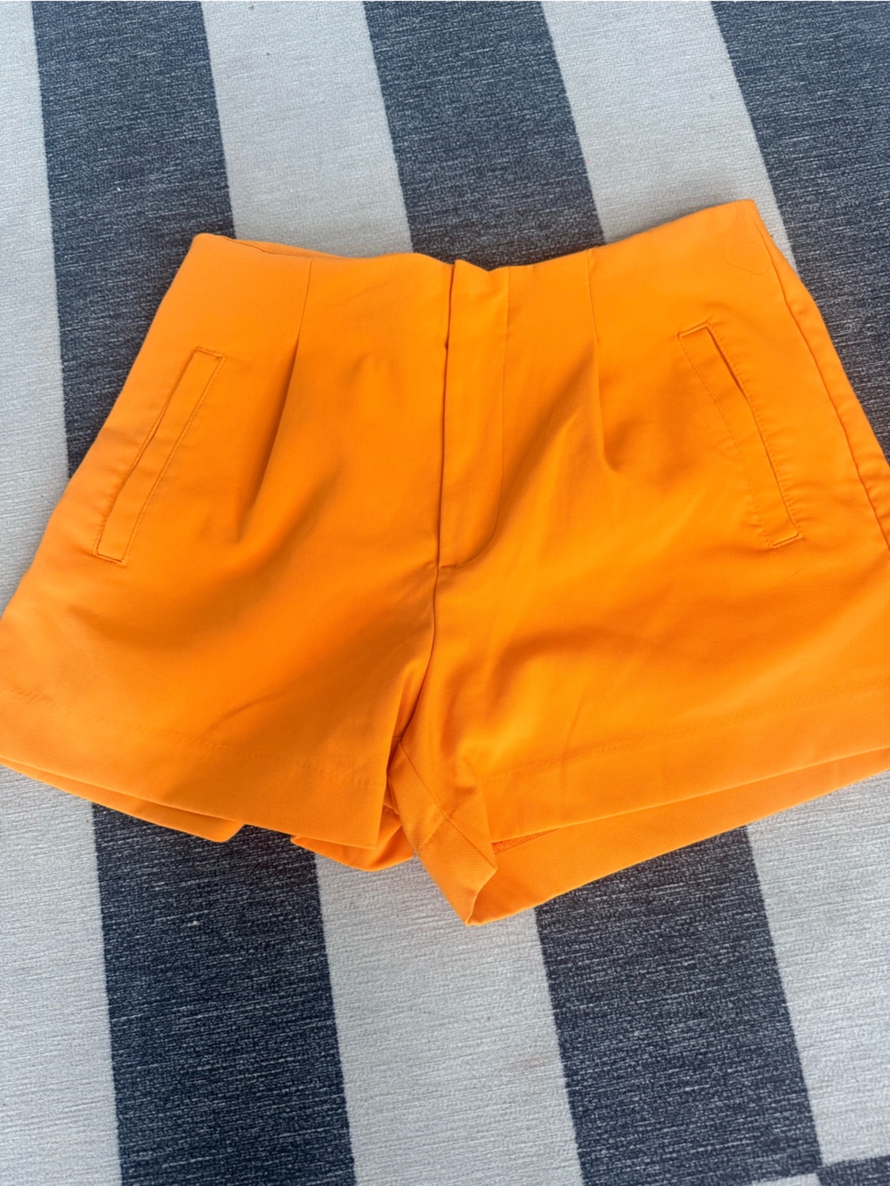 Women’s High-Rise Orange Tailored Shorts